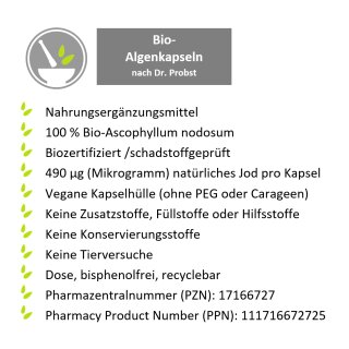 telomit® organic algae capsules according to Dr. Probst