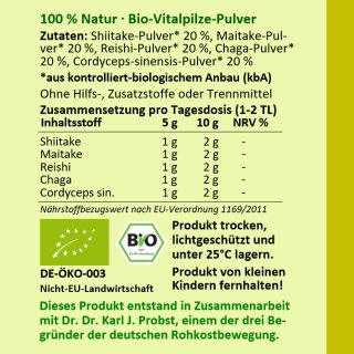 telomit® Bio-Vitalpilze 5 x Power-Mix nach Dr. Probst