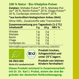 telomit Organic Vital Mushrooms according to Dr. Probst, 3 packs - You save 10 &euro;