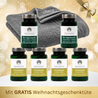 Geschenk-Set "Golden Spa" Nr. 2 - Sie sparen 30 € - mit GRATIS Duschhandtuch ANTHRAZIT + GRATIS-Weihnachtstüte