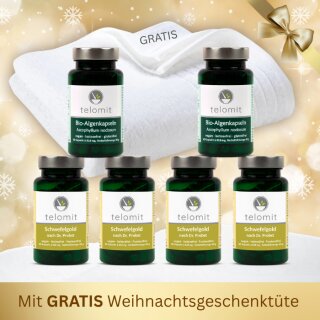 Geschenk-Set "Golden Spa" Nr. 1 - Sie sparen 30 € - mit GRATIS Duschhandtuch WEISS + GRATIS-Weihnachtstüte